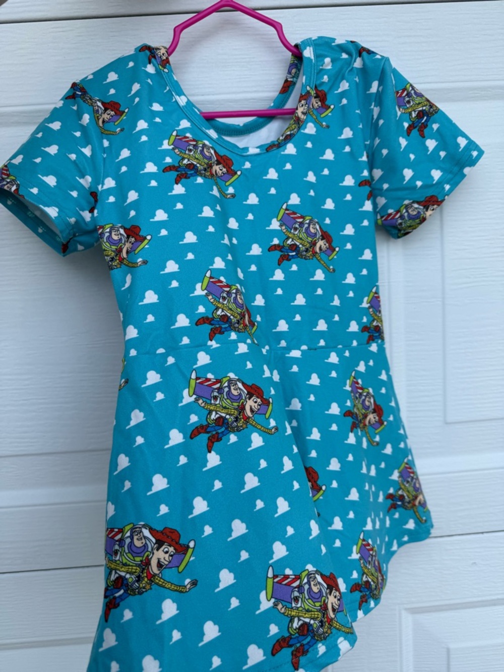 Girls' Blue Character-Print Casual Dress